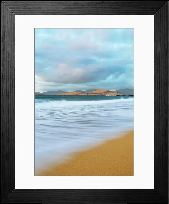 Framed Print : Sunset over Traigh Scarista (Scarista beach), with the north Harris Hills in the background, Isle of Harris, Outer Hebrides, Scotland Framed Print : Sunset over Traigh Scarista (Scarista beach), with the north Harris Hills in the background, Isle of Harris, Outer Hebrides, Scotland