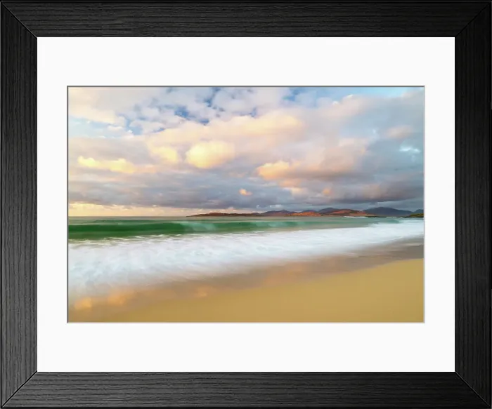 Framed Print : Sunset over Traigh Scarista (Scarista beach), with the north Harris Hills in the background, Isle of Harris, Outer Hebrides, Scotland Framed Print : Sunset over Traigh Scarista (Scarista beach), with the north Harris Hills in the background, Isle of Harris, Outer Hebrides, Scotland