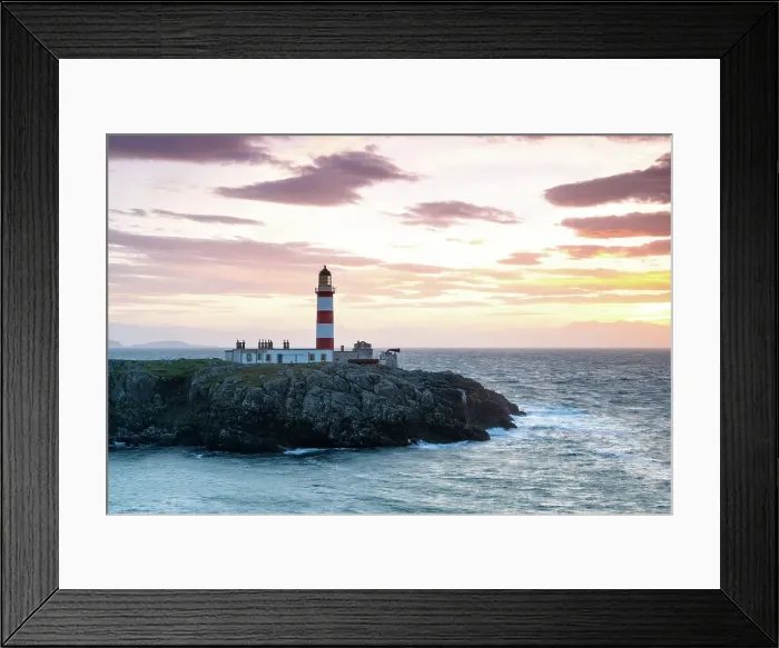 Framed Print : Sunrise over Eilean Glas Lighthouse on the Isle of Scalpay, Outer Hebrides, Scotland