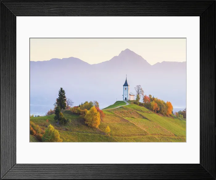 Framed Print : Slovenia, Jamnik, Church of St. Primoz with the Kamnik-Savinja Alps beyond, Gorenjska Framed Print : Slovenia, Jamnik, Church of St. Primoz with the Kamnik-Savinja Alps beyond, Gorenjska