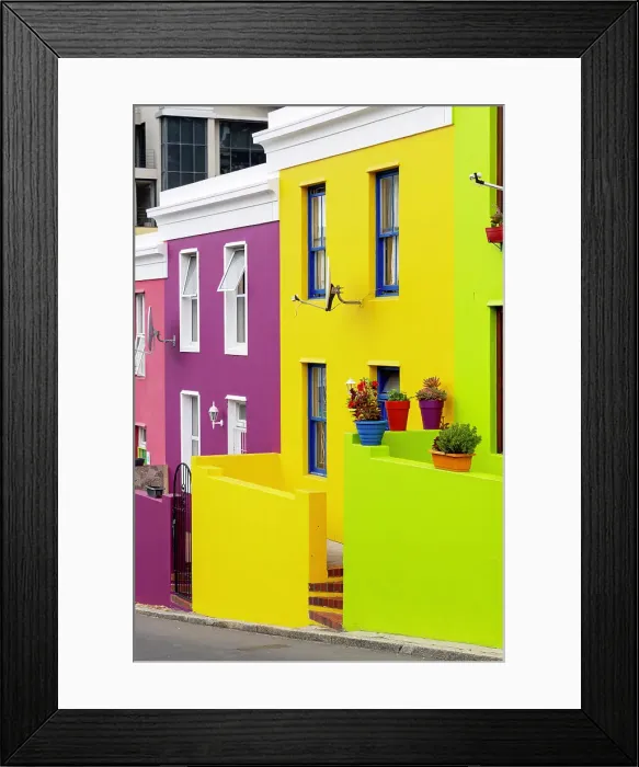 Framed Print : Colourful houses in Bo-Kaap neighbourhood, Cape Town, Western Cape, South Africa Framed Print : Colourful houses in Bo-Kaap neighbourhood, Cape Town, Western Cape, South Africa