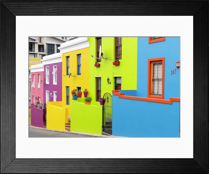 Framed Print : Colourful houses in Bo-Kaap neighbourhood, Cape Town, Western Cape, South Africa Framed Print : Colourful houses in Bo-Kaap neighbourhood, Cape Town, Western Cape, South Africa