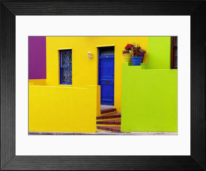 Framed Print : Colourful houses in Bo-Kaap neighbourhood, Cape Town, Western Cape, South Africa Framed Print : Colourful houses in Bo-Kaap neighbourhood, Cape Town, Western Cape, South Africa