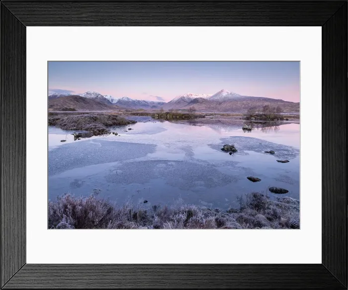 Framed Print : Lochan na h-Achlaise at dawn on a frosty morning, Rannoch Moor, Scotland. Spring (March) 2024 Framed Print : Lochan na h-Achlaise at dawn on a frosty morning, Rannoch Moor, Scotland. Spring (March) 2024