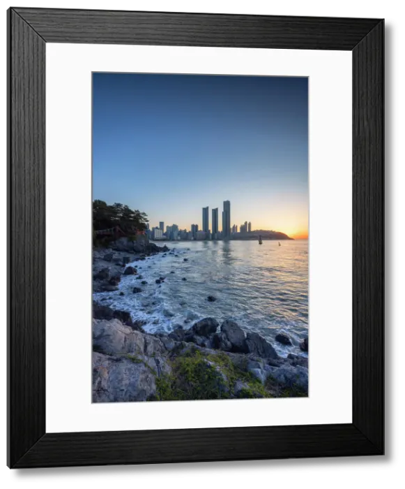 Framed Print : Haeundae Beach at dawn, Busan, South Korea