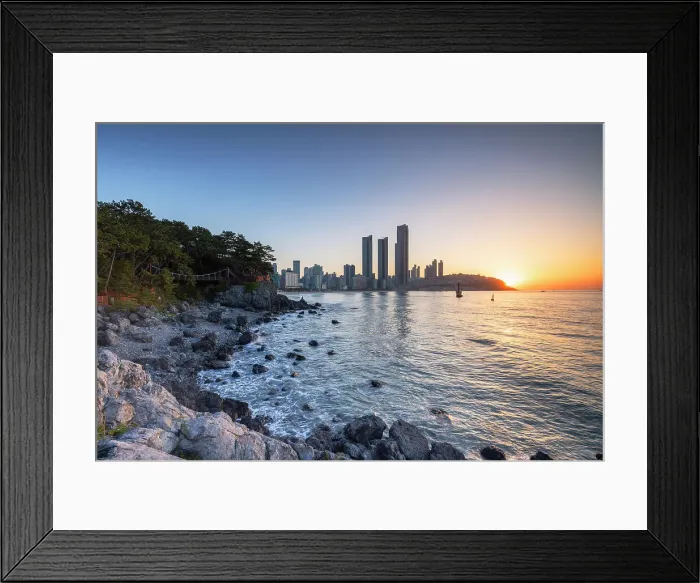 Framed Print : Haeundae Beach at dawn, Busan, South Korea Framed Print : Haeundae Beach at dawn, Busan, South Korea