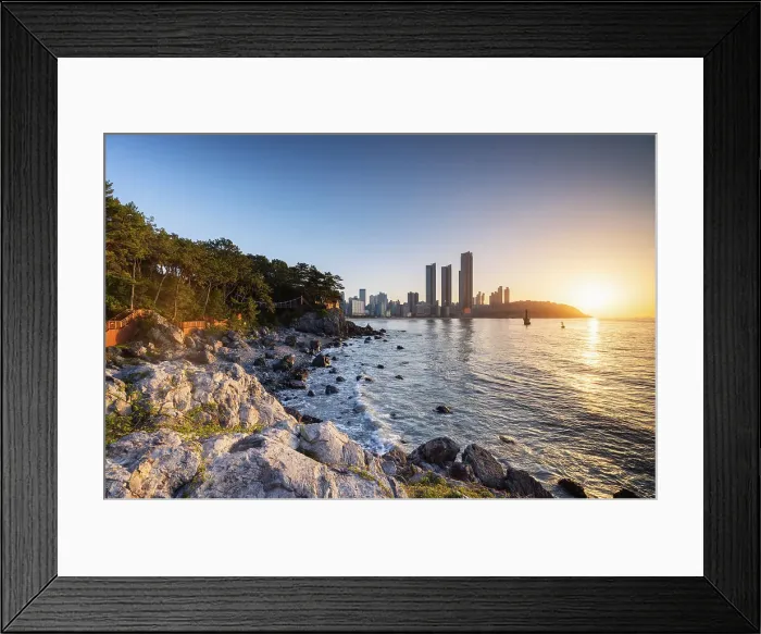 Framed Print : Haeundae Beach at sunrise, Busan, South Korea Framed Print : Haeundae Beach at sunrise, Busan, South Korea