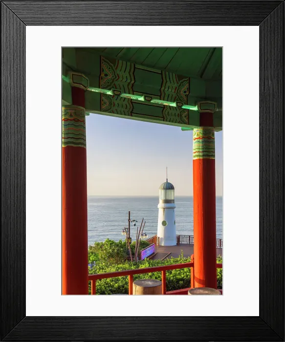 Framed Print : Dongbaek Lighthouse and pavilion, Busan, South Korea