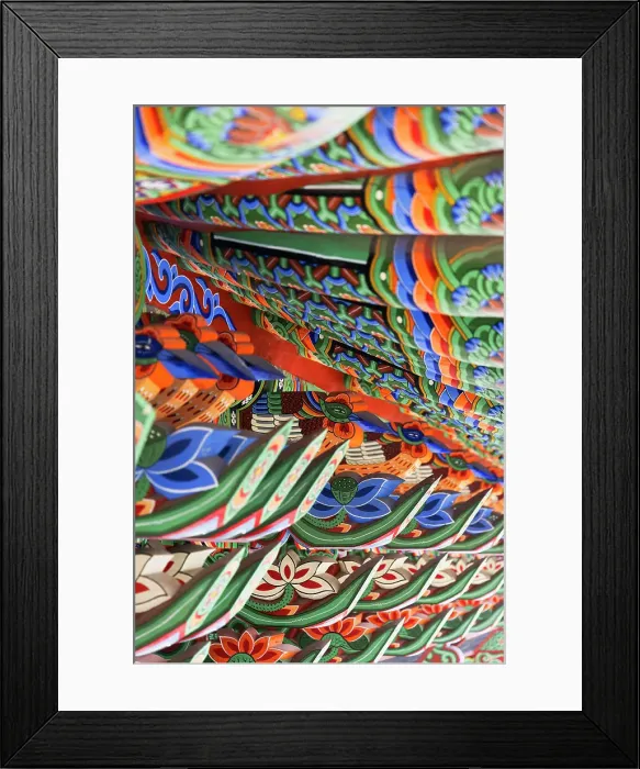 Framed Print : Detail of roof at Okryeonseonwon Temple, Busan, South Korea Framed Print : Detail of roof at Okryeonseonwon Temple, Busan, South Korea