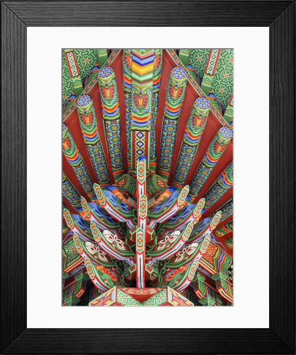 Framed Print : Detail of roof at Okryeonseonwon Temple, Busan, South Korea Framed Print : Detail of roof at Okryeonseonwon Temple, Busan, South Korea