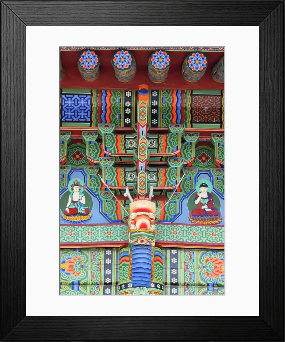 Framed Print : Detail of roof at Okryeonseonwon Temple, Busan, South Korea