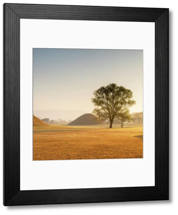 Framed Print : Royal tombs of Inwang-dong (UNESCO World Heritage Site) at sunrise, Gyeongju, South Korea Framed Print : Royal tombs of Inwang-dong (UNESCO World Heritage Site) at sunrise, Gyeongju, South Korea