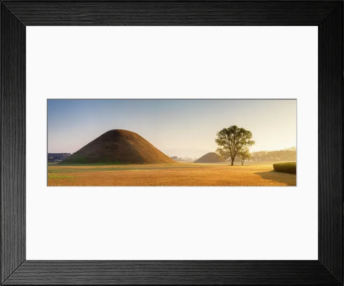 Framed Print : Royal tombs of Inwang-dong (UNESCO World Heritage Site) at sunrise, Gyeongju, South Korea Framed Print : Royal tombs of Inwang-dong (UNESCO World Heritage Site) at sunrise, Gyeongju, South Korea