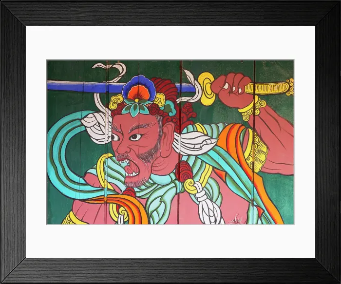 Framed Print : Detail on gate at Bulguksa Temple (UNESCO World Heritage Site), Gyeongju, South Korea
