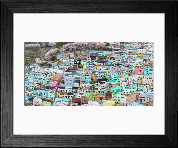 Framed Print : Colourful houses of Gamcheon Culture Village, Busan, South Korea Framed Print : Colourful houses of Gamcheon Culture Village, Busan, South Korea