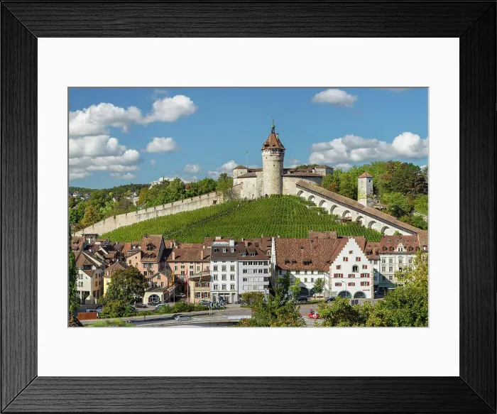 Framed Print : Old town and Munot Fortress, Schaffhausen, Switzerland Framed Print : Old town and Munot Fortress, Schaffhausen, Switzerland