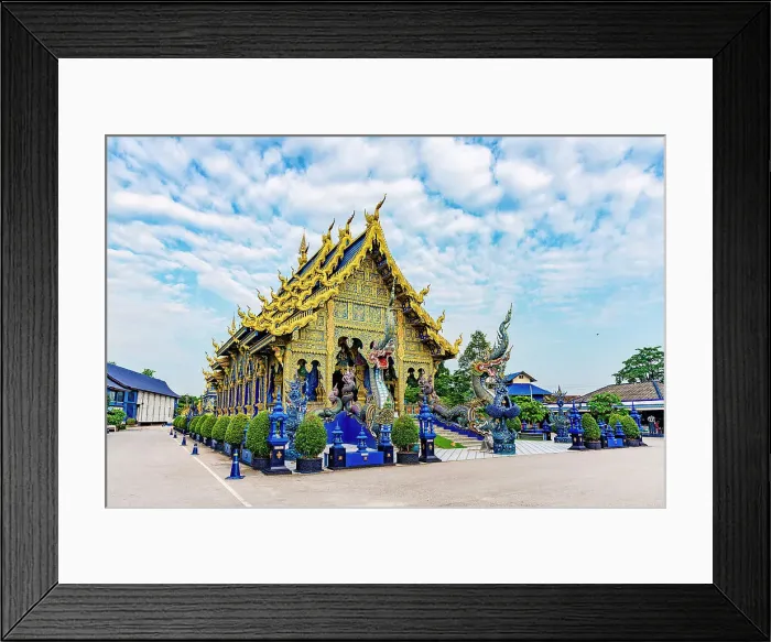 Framed Print : Chinese dragons and mythological statues at the entrance of Wat Rong Suea Ten (Blue Temple), Chiang Rai, Thailand Framed Print : Chinese dragons and mythological statues at the entrance of Wat Rong Suea Ten (Blue Temple), Chiang Rai, Thailand