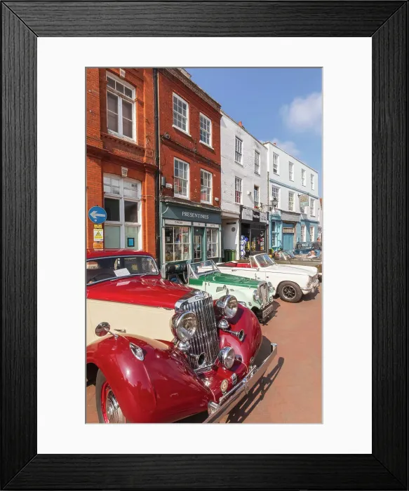 Framed Print : England, Kent, Faversham, Annual Festival of Transport, West Street, Street Scene with Vintage Cars