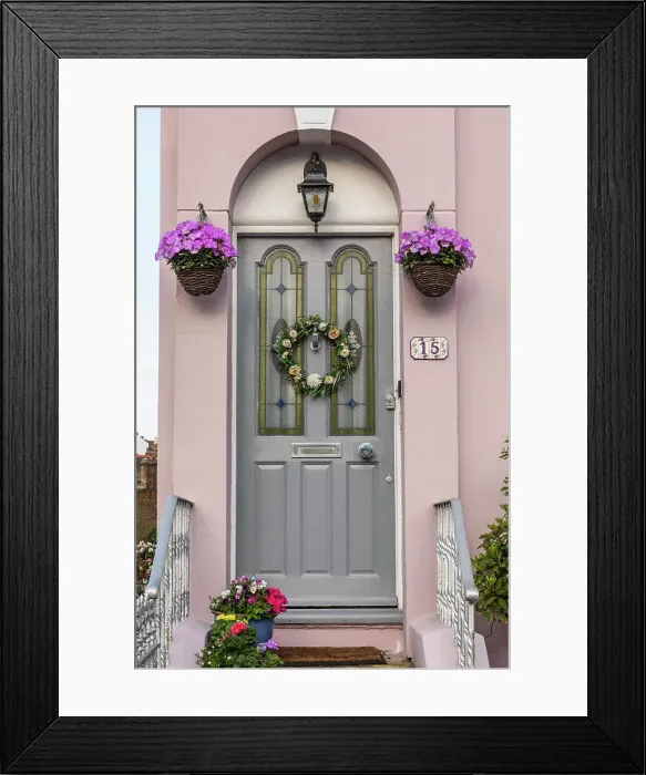 Framed Print : England, Kent, Broadstairs, Colourful Residential Doorways Framed Print : England, Kent, Broadstairs, Colourful Residential Doorways
