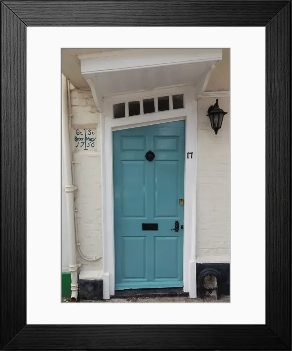 Framed Print : England, Kent, Sandwich, Quirkey Blue Doorway Framed Print : England, Kent, Sandwich, Quirkey Blue Doorway