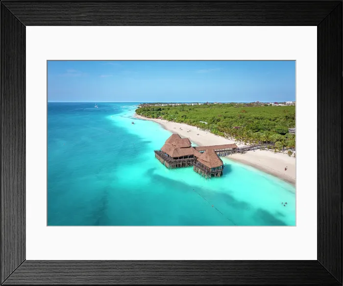 Framed Print : Luxury resort by the sea, aerial view. Nungwi, Zanzibar, Tanzania, Africa Framed Print : Luxury resort by the sea, aerial view. Nungwi, Zanzibar, Tanzania, Africa
