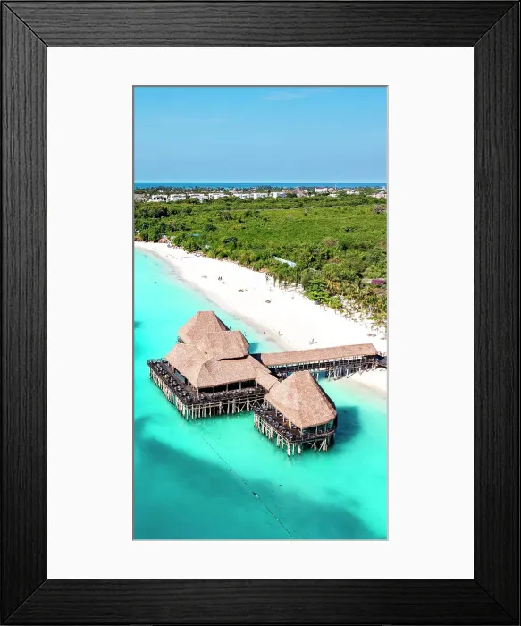 Framed Print : Luxury resort by the sea, aerial view. Nungwi, Zanzibar, Tanzania, Africa Framed Print : Luxury resort by the sea, aerial view. Nungwi, Zanzibar, Tanzania, Africa