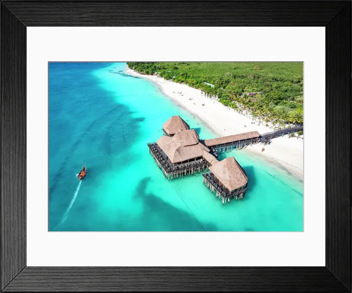 Framed Print : Luxury resort by the sea, aerial view. Nungwi, Zanzibar, Tanzania, Africa Framed Print : Luxury resort by the sea, aerial view. Nungwi, Zanzibar, Tanzania, Africa