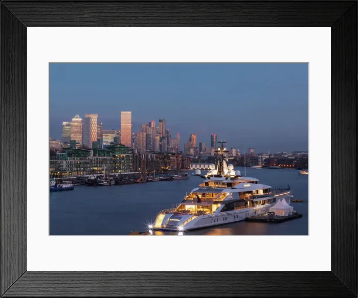 Framed Print : England, London, Docklands, River Thames and Canary Wharf Skyline Framed Print : England, London, Docklands, River Thames and Canary Wharf Skyline