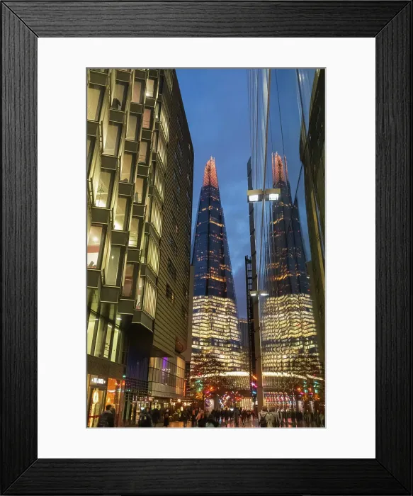 Framed Print : England, London, Southwark, More London Business Estate, The Shard and Office Buildings Illuminated at Night Framed Print : England, London, Southwark, More London Business Estate, The Shard and Office Buildings Illuminated at Night