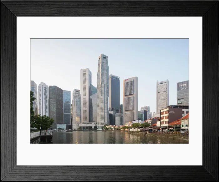 Framed Print : Asia, Singapore, Boat Quay and Singapore River with Riverside Pubs and Restaurants and City Business Area Buildings Framed Print : Asia, Singapore, Boat Quay and Singapore River with Riverside Pubs and Restaurants and City Business Area Buildings