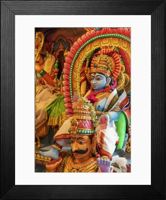 Framed Print : Asia, Singapore, Chinatown, Sri Mariamman Temple, Statue of Hindu Deities Framed Print : Asia, Singapore, Chinatown, Sri Mariamman Temple, Statue of Hindu Deities