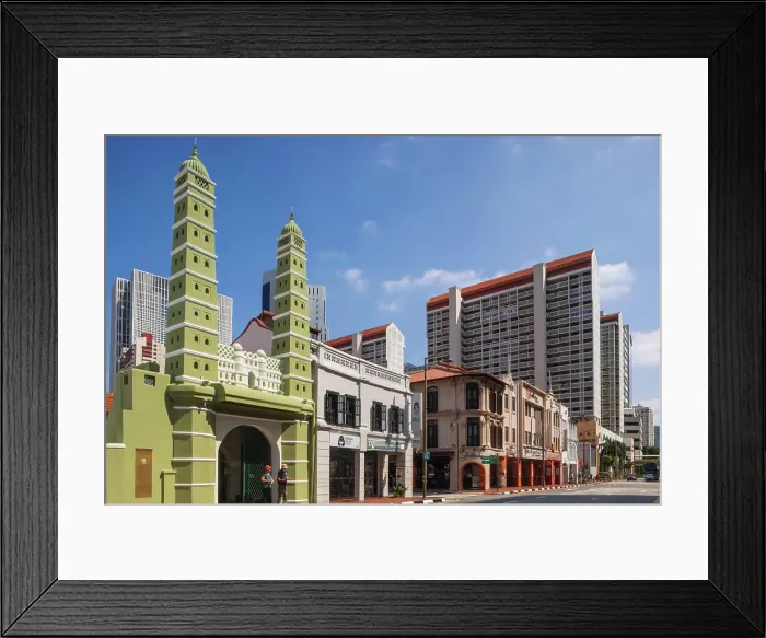 Framed Print : Asia, Singapore, Chinatown, Jamae Mosque Framed Print : Asia, Singapore, Chinatown, Jamae Mosque