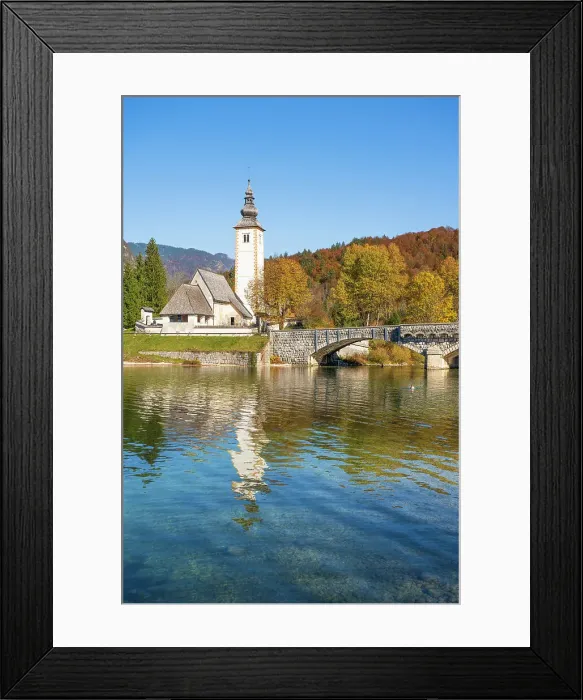 Framed Print : Cerkev Sv. Janeza Krstnika, Lake Bohinj, Slovenia Framed Print : Cerkev Sv. Janeza Krstnika, Lake Bohinj, Slovenia