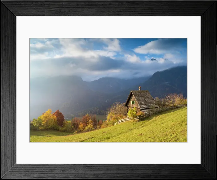 Framed Print : Srednji Vrh settlement in the Municipality of Kranjska Gora in the Upper Carniola region of Slovenia