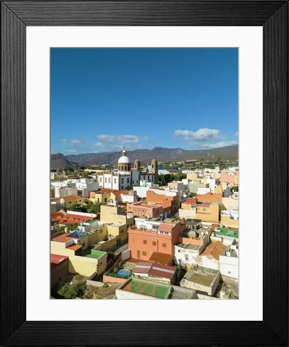 Framed Print : Aguimes town and Iglesia de San Sebastian church, Gran Canaria, Canary Islands, Spain Framed Print : Aguimes town and Iglesia de San Sebastian church, Gran Canaria, Canary Islands, Spain