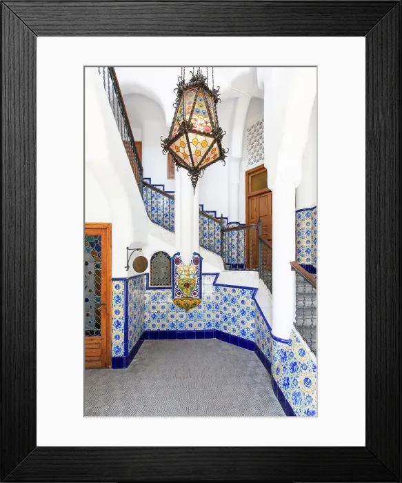 Framed Print : Spain, Catalonia, Barcelona, Sarria-Sant Gervasi, The entrance hall of Torre Bellesguard Framed Print : Spain, Catalonia, Barcelona, Sarria-Sant Gervasi, The entrance hall of Torre Bellesguard