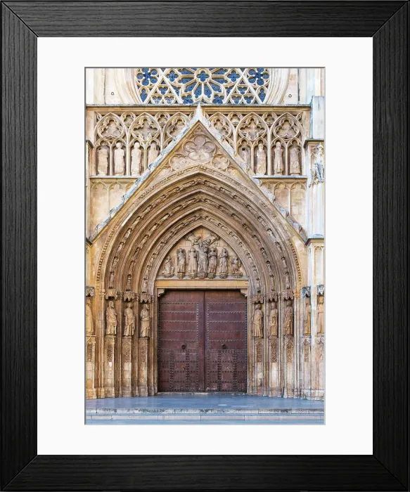 Framed Print : La Puerta de los Apostoles (The Gate of the Apostles), built in the Gothic style between the 13th and 14th centuries, one the the doors of La Catedral del Santo Caliz (Valencia Cathedral, or Cathedral of the Holy Chalice, or Saint Mary Cathedral) Framed Print : La Puerta de los Apostoles (The Gate of the Apostles), built in the Gothic style between the 13th and 14th centuries, one the the doors of La Catedral del Santo Caliz (Valencia Cathedral, or Cathedral of the Holy Chalice, or Saint Mary Cathedral)