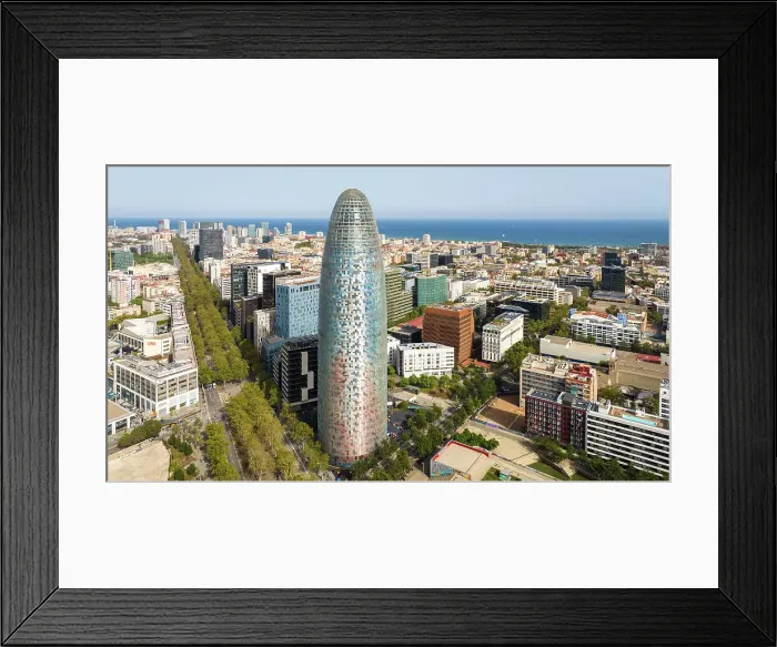 Framed Print : Spain, Catalonia, Barcelona, Poblenou, Elevated view of Glories Tower