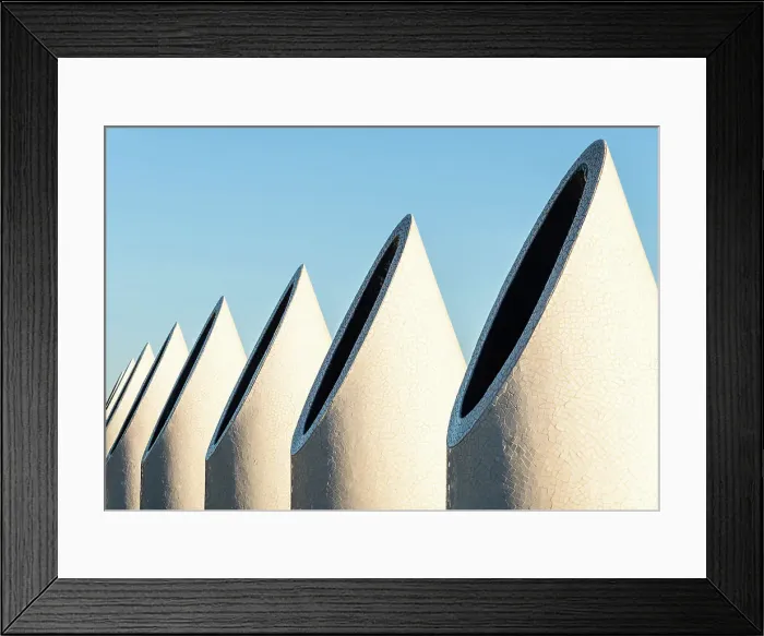 Framed Print : Cone pattern in Ciudad de las Artes y las Ciencias (The City of Arts and Sciences), Valencia, Spain