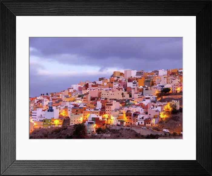 Framed Print : Colorful Houses at Las Palmas. Gran Canaria, Canary Islands, Spain Framed Print : Colorful Houses at Las Palmas. Gran Canaria, Canary Islands, Spain
