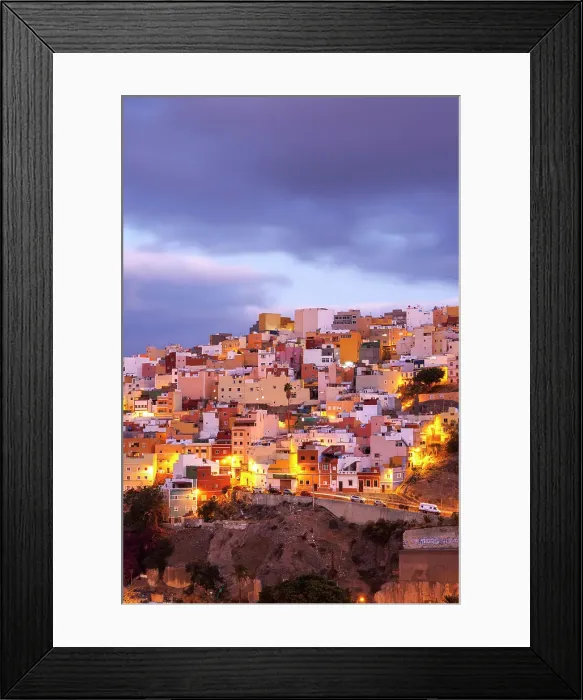 Framed Print : Colorful Houses at Las Palmas. Gran Canaria, Canary Islands, Spain Framed Print : Colorful Houses at Las Palmas. Gran Canaria, Canary Islands, Spain