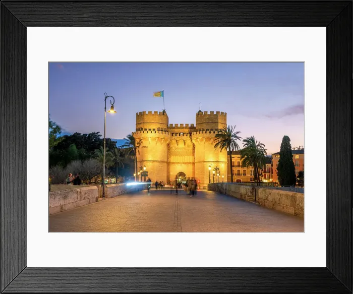 Framed Print : Torres de Serranos (Serranos Towers), Valencia, Spain