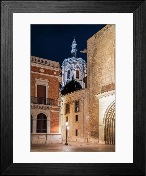 Framed Print : Scenic night view of the old town, Valencia, Spain Framed Print : Scenic night view of the old town, Valencia, Spain