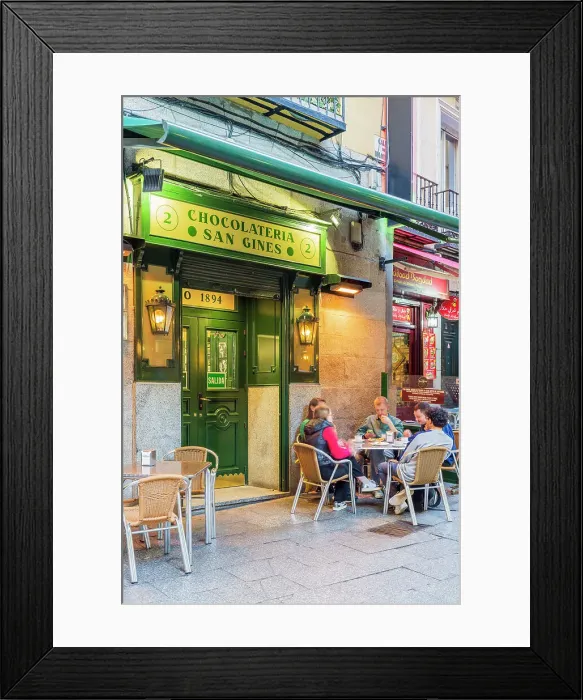 Framed Print : Chocolateria San Gines, Madrid, Spain Framed Print : Chocolateria San Gines, Madrid, Spain