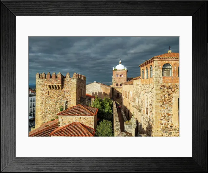 Framed Print : Bujaco Tower and Toledo-Moctezuma Palace, Caceres, Extremadura, Spain Framed Print : Bujaco Tower and Toledo-Moctezuma Palace, Caceres, Extremadura, Spain