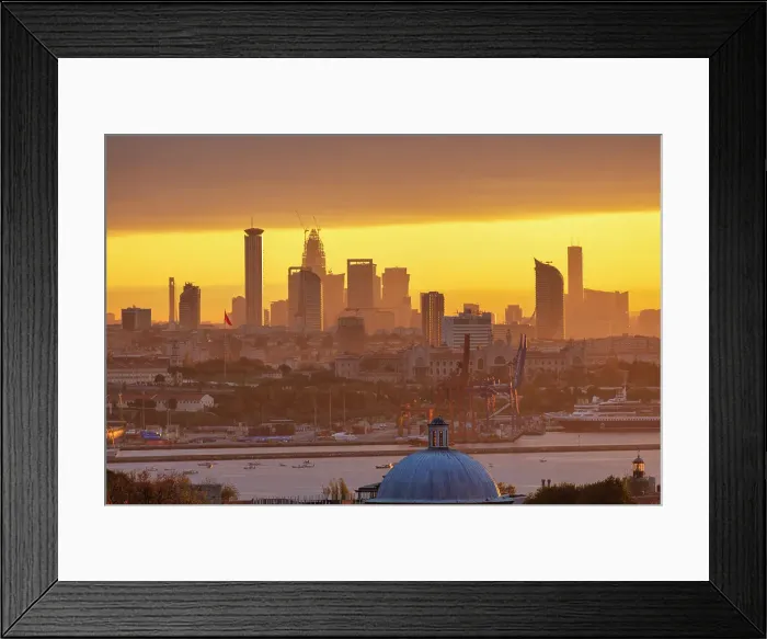 Framed Print : Cityscape of Istanbul at sunrise, modern architecture at Asian side, Turkey Framed Print : Cityscape of Istanbul at sunrise, modern architecture at Asian side, Turkey