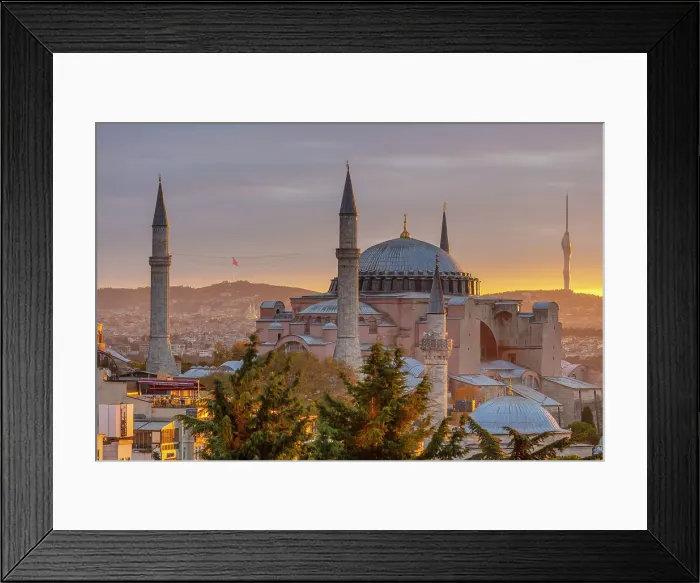 Framed Print : Hagia Sophia at sunrise, Ayasofya, Istanbul, Turkey