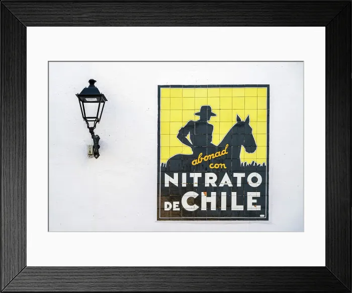 Framed Print : Nitrato de Chile vintage advertisement sign, Trujillo, Extremadura, Spain Framed Print : Nitrato de Chile vintage advertisement sign, Trujillo, Extremadura, Spain