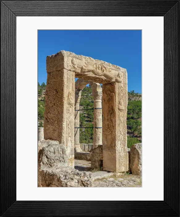 Framed Print : Doorway of the West Church, Alahan Monastery, 5th century, Mersin province, Turkey