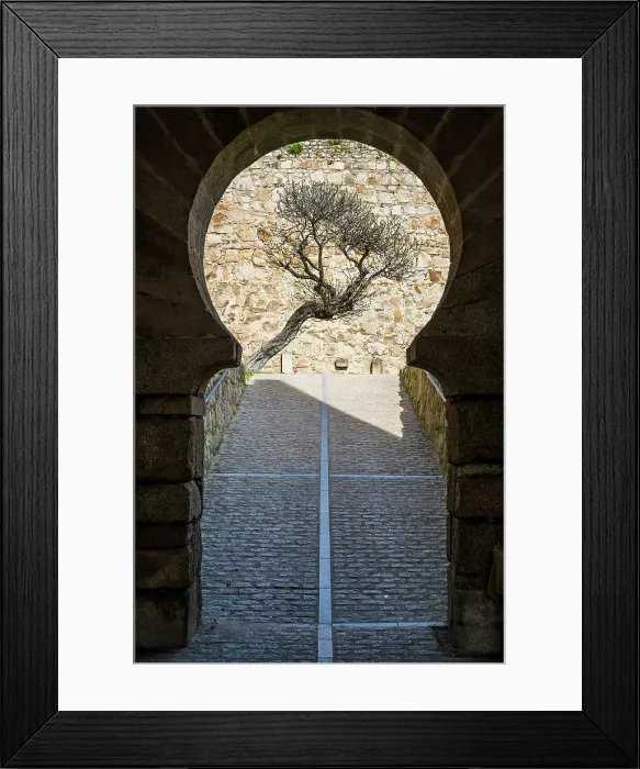 Framed Print : Picturesque street corner, Trujillo, Extremadura, Spain